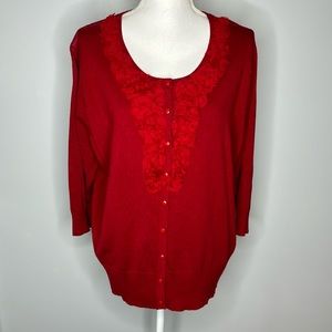 Red women’s sweater size 2x
